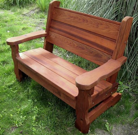 Rustic Wood Bench With Back For Garden Seating Forever Redwood