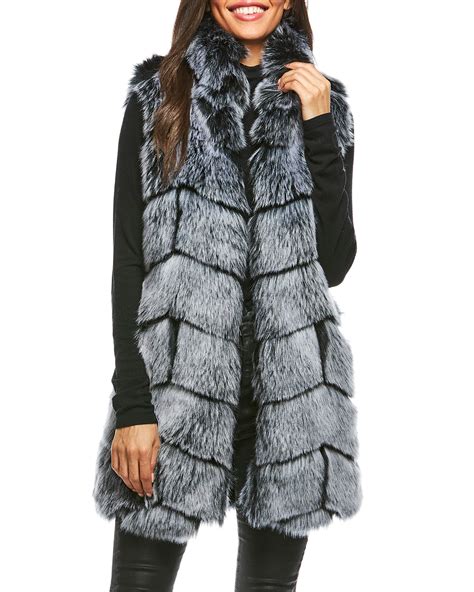 Fabulous Furs Chevron Faux Fox Vest Neiman Marcus