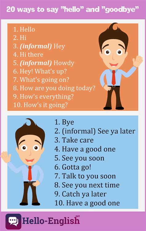 20 Ways To Say Hello And Goodbye In English Learn English Words Hot