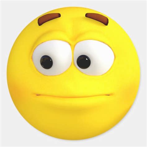 Indifferent 3d Yellow Emoji Classic Round Sticker