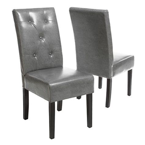 Best Selling Tristan Bonded Leather Dining Chair Gray Set Of 2 Best