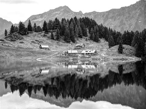 Black And White Mountain Lake Scape Pentax User Photo Gallery