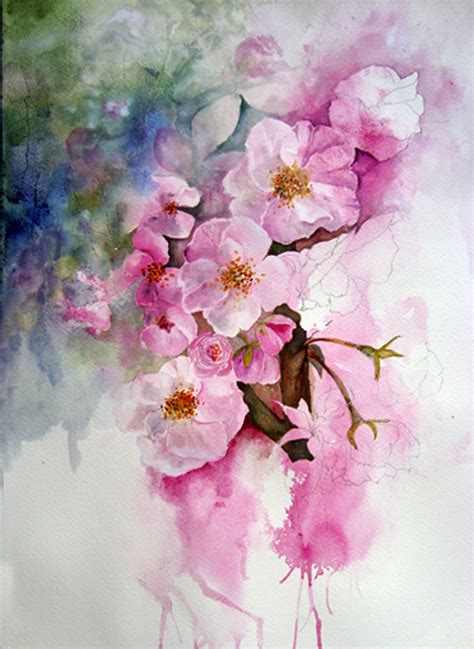 Watercolour Florals Cherry Blossom