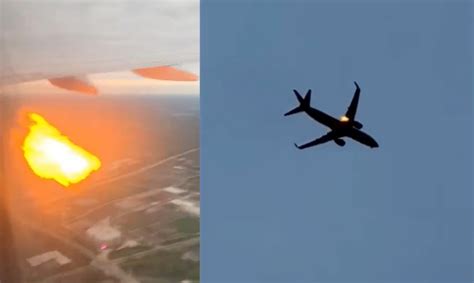 Watch American Airlines Plane Engine Turns Into Ball Of Inferno Due To