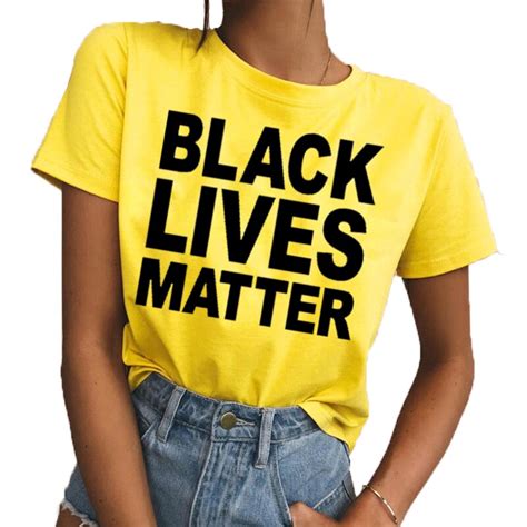 Black Lives Matter Letter Print Summer Women Tshirt Cotton Casual Funny