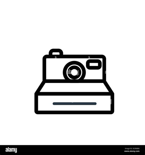Polaroid Outline Vector Icon Thin Line Black Polaroid Icon Flat