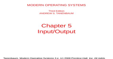 Modern Operating Systems Third Edition Andrew S Tanenbaum Chapter 5