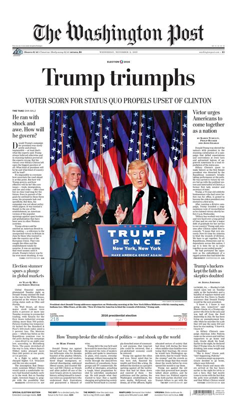 ‘trump Triumphs Todays Front Page The Washington Post