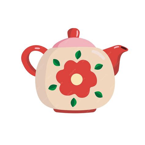 Premium Vector Colorful Teapot Kettle Cartoon Illustration Ceramic