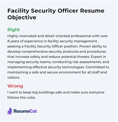 Top 17 Facility Security Officer Resume Objective Examples