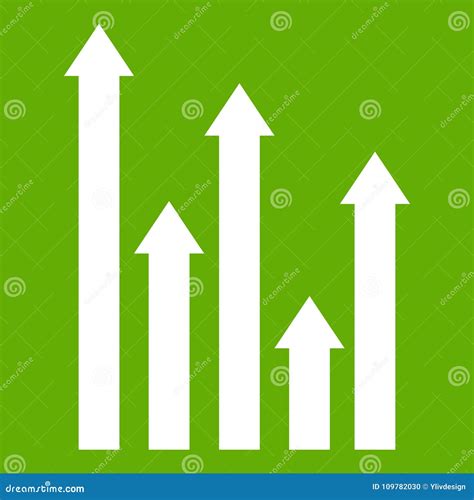 Upside Growing Arrows Icon Green Stock Vector Illustration Of