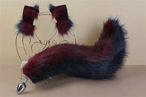 Faux Fur Curvy Fox Tail Plug And Ear And Tail Plug Set Wolf Tail Buttp Aliriga