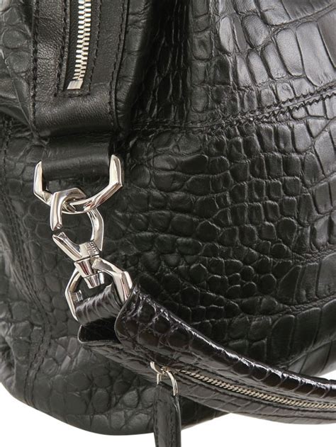 Givenchy Medium Nightingale Croco Leather Bag In Black Lyst