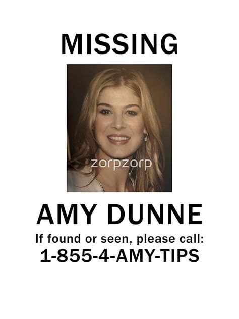 Amy Dunne Missing Poster Art Prints By Zorpzorp Redbubble