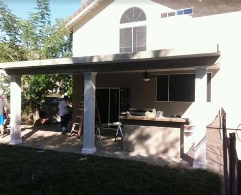 Insulated Wall Attached Patio Cover With Square Columns Vacaville Ca