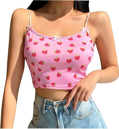 Pink Crop Tops Y2k For Women Womens Summer Fashion Sleeveless