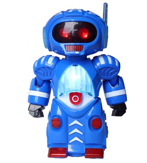 Toyshine Blue Robot For Kids Colorful Lights And Music With Bump And