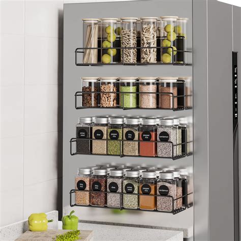 Buy Mystozer 4 Pack Magnetic Spice Rack Organizer Space Saver For