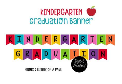 Kindergarten Graduation Banner Printable Banner For Etsy In 2022