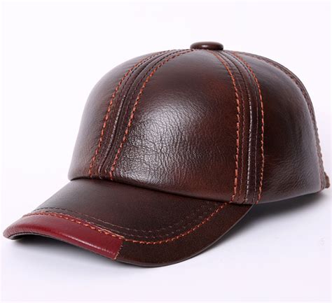 fashion durable genuine leather baseball cap leather hats for men ebay