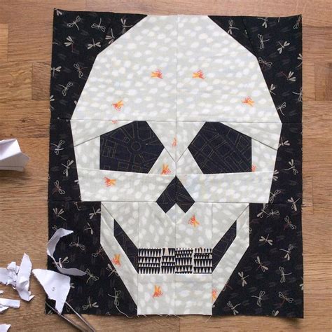 Skullcandyquiltblock Craftsy Halloween Quilts Paper Piecing