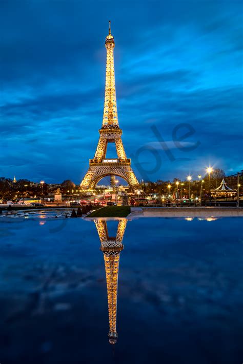 Art Print Anatole Paris France Eiffel Tower And Reflection