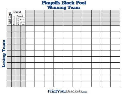 Printable Nfl Playoffs Block Pool