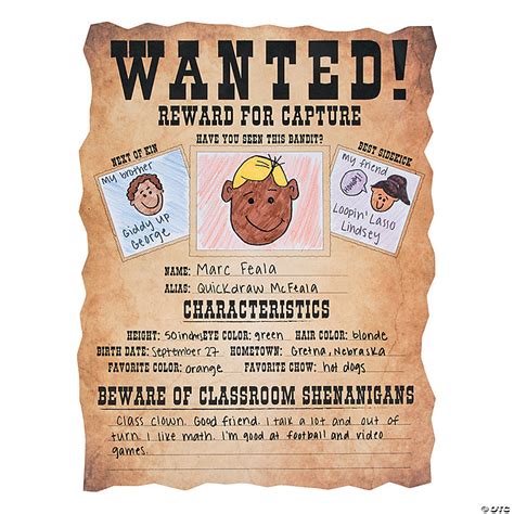 Wanted Poster For Kids