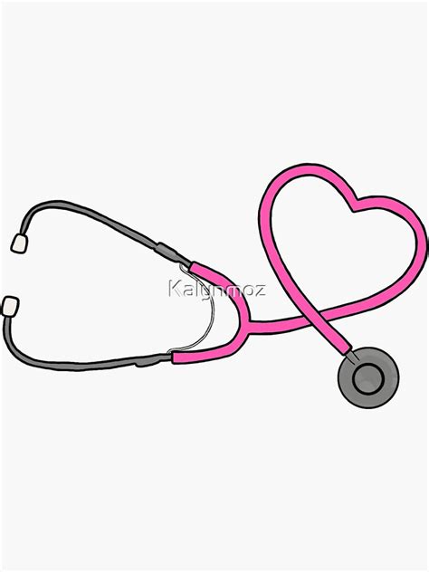 Heart Stethoscope Pink Sticker For Sale By Kalynmoz Redbubble
