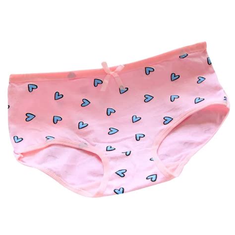 Women Sexy Underwear Love Heart Pattern Panties Cotton Briefs Seamless
