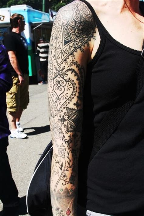 This idea shows exactly this, symmetry and shape has been carefully used to create a much bigger work. Cool Mehendi Like Henna tattoo sleeve | Best Tattoo Ideas ...