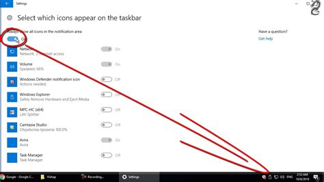 How To Hide Taskbar Icon Arrow Show Hidden Icons In Windows 10 Youtube