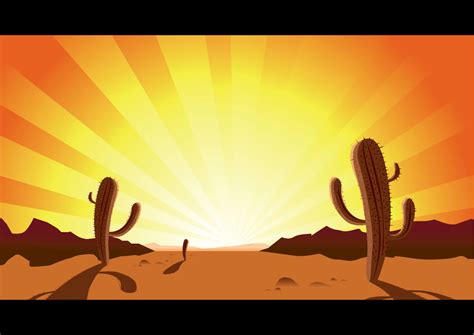 Sunset Desert Drawing Free Image Download