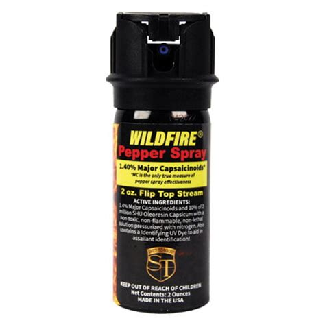 Wildfire 2oz Flip Top Actuator Pepper Spray Stream Pepper Spray