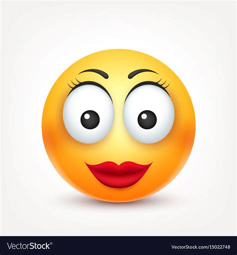 Smileysmiling Angrysadhappy Female Emoticon Vector Image