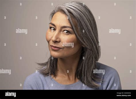Portrait Mature Silver Haired Woman High Resolution Stock Photography