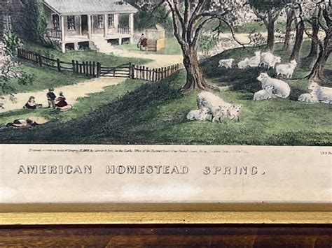 Vintage Currier And Ives American Homestead Spring Framed Print Ebay