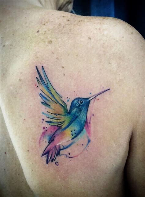 Watercolor Hummingbird Tattoo