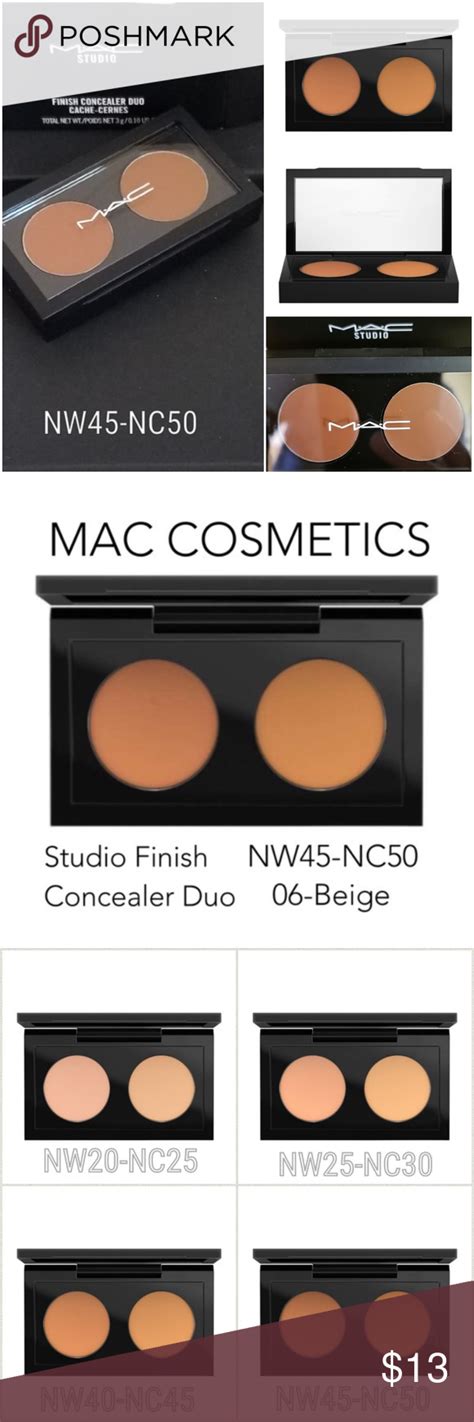 Nib Mac Studio Finish Concealer Duo Nw45 Nc50 Mac Studio Finish