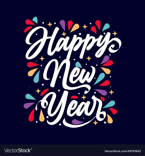 Happy Year 2024 Typography Text Royalty Free Vector Image