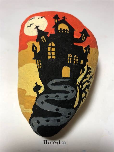 Haunted House Halloween Rocks Painted Rocks Rock