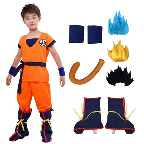 Anime Dragon Ball Z Suit Clothes Son Goku Cosplay Costume Full Set For