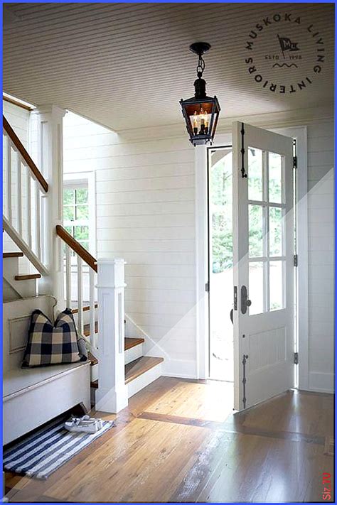 The first room i'm tackling in this series is our master we are doing a renovation!! White Farmhouse Style Entryway with Shiplap Walls ...