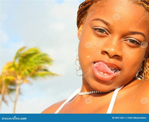 Woman Licking Her Lips Stock Image Image Of Black Face 4811021