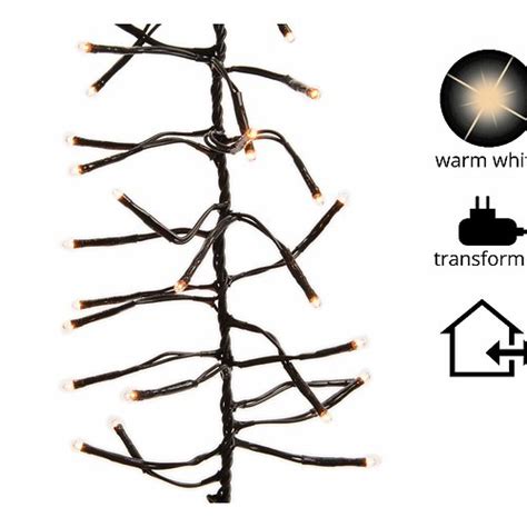 Kaemingk Cluster Lichterkette 288 Led Warmweiß 24m Schwarz Außen