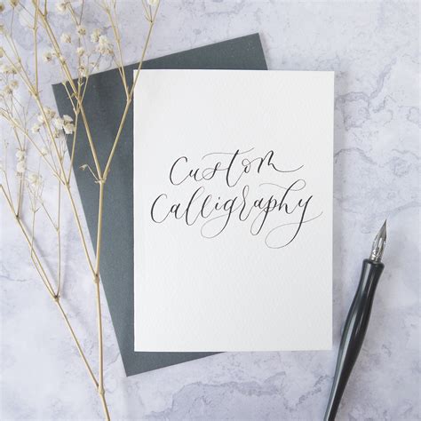 Custom Calligraphy Card In 2020 Calligraphy Cards Custom Calligraphy