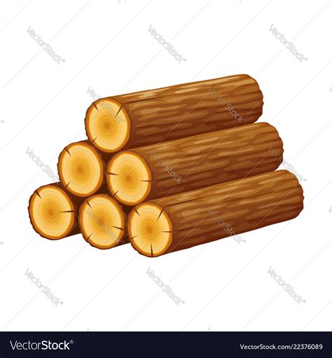 Pile Of Logs Stack Of Trunks Cutted Trees Vector Image