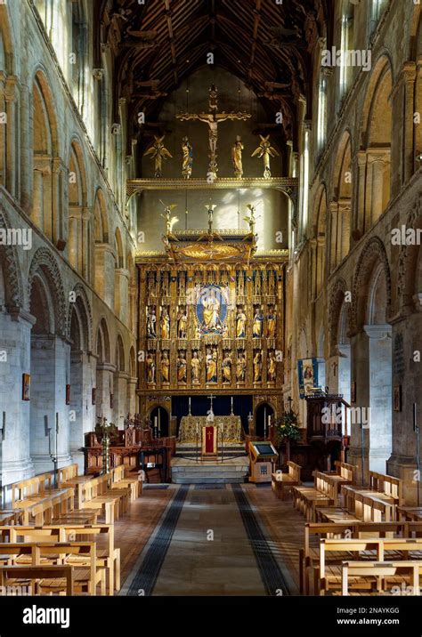 The Nave And Chancel Of Wymondham Abbey In Norfolk Showing The Norman