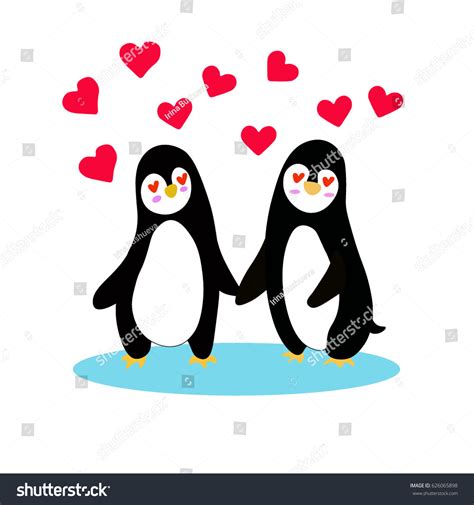 Vector Penguins Love Stock Vector Royalty Free 626065898 Shutterstock