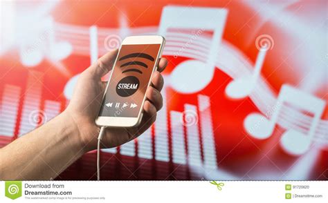 Music Streaming With Smartphone Stock Photo Image Of Mobile Portable